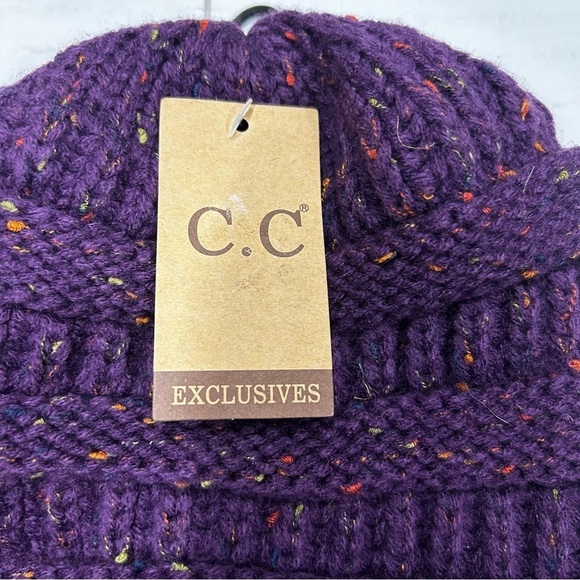 NWT CC Beanie Winter Purple with Multicolor Specks - Picture 4 of 5